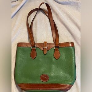Dooney & Bourke Green and Tan Shoulder Bag
